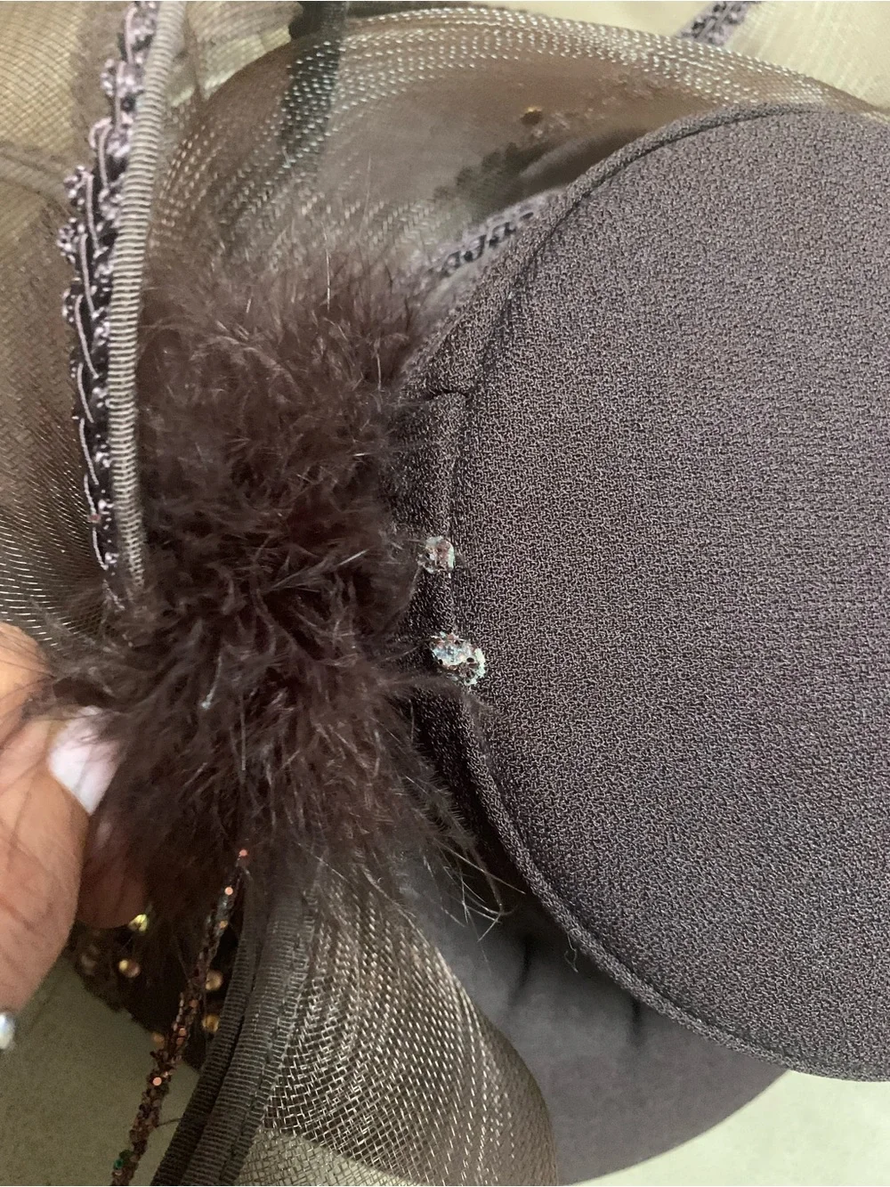 Vintage Gilbert & Ivy Womens Brown Wool Millinery Embellished Formal/Derby Hat